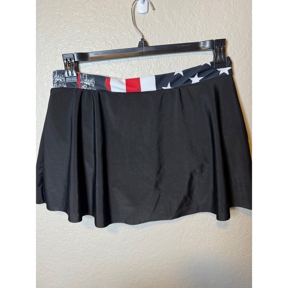 American Flag 2 Piece Swimsuit Skirt Set Womens Patriotic Stars & Stripes Sz L - Picture 6 of 8